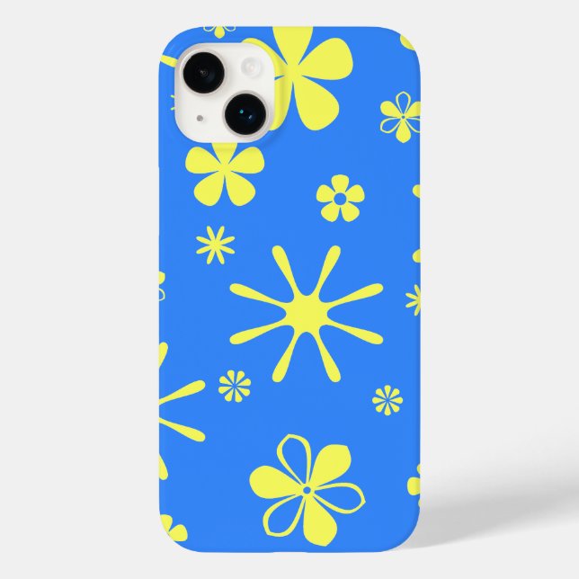 Impressão de Flor Azul e Amarelo  (Verso)