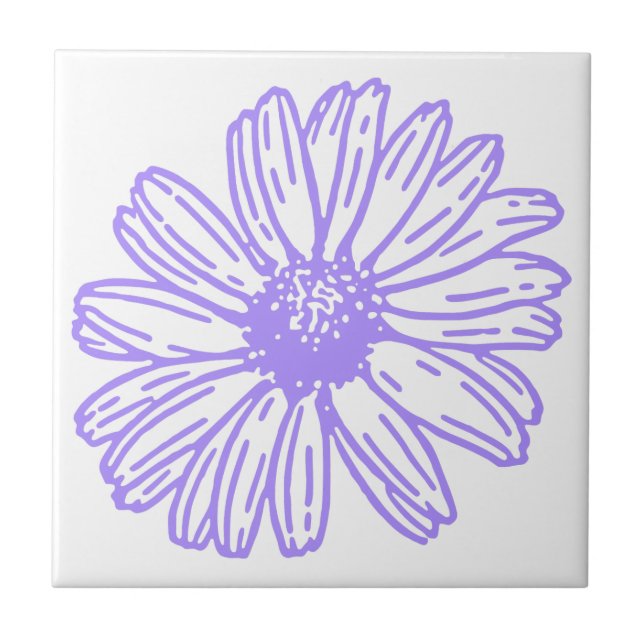 Impressão de Flor de Daisy Purple Pastel, Hippie F (Frente)