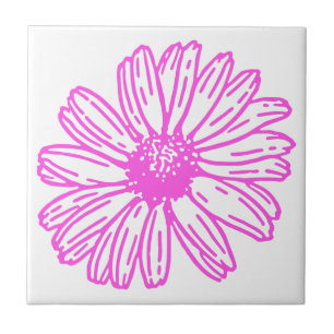 Impressão de Flor de Margarida Ultra-Rosa, Hippie