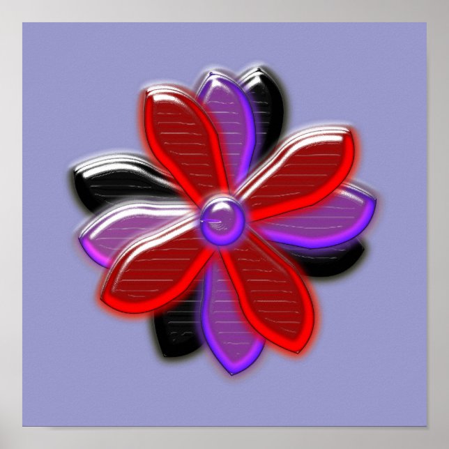 Impressão de Flor Margarida Brilhante (Frente)