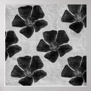 Impressão de Flor Preta