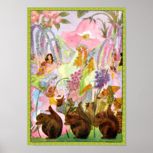 Impressão de Flores de Fada de Borboleta Princesa