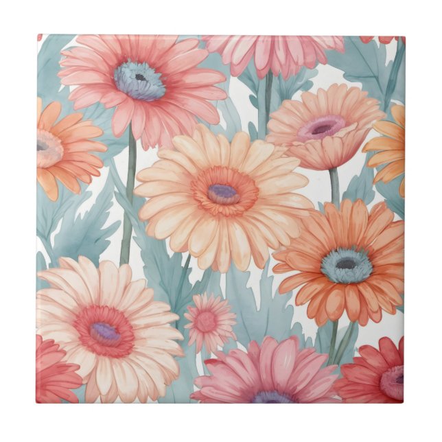 Impressão de flores de gergelim-rosa (Frente)
