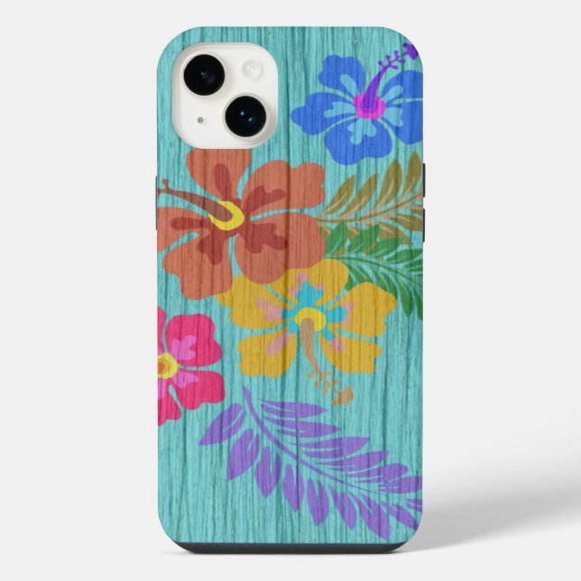 Impressão de Flores Havaianas Rústicas (Verso)