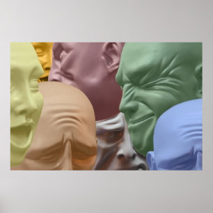 Impressão de flutuação do poster das cabeças