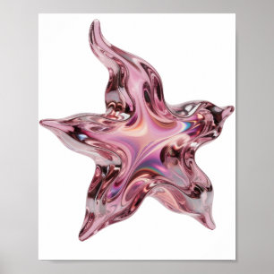 Impressão de formas de estrela cor-de-rosa