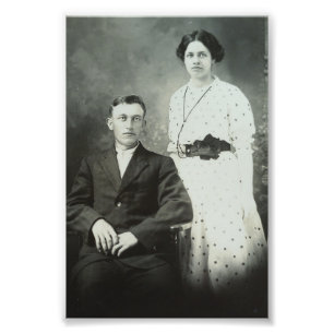 impressão de Foto B&W do Sr. & Sra. Hill RPPC B&W