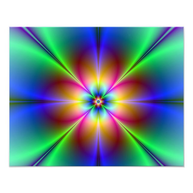 Impressão de Foto Colorida Neon Daisy (Frente)