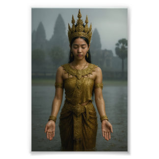 Impressão de foto da Apsara na chuva