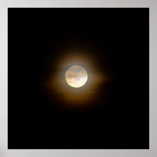 Impressão de Foto da Lua Colorida