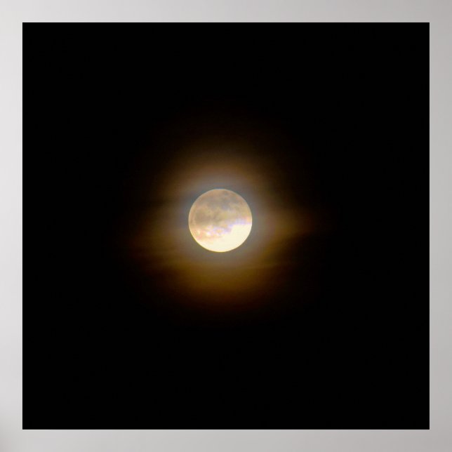 Impressão de Foto da Lua Colorida (Frente)