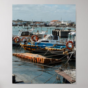 Impressão de foto de barcos de pesca Udo na Coreia