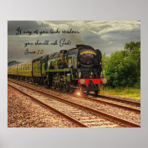 Impressão de foto de locomotiva antiga sabedoria r