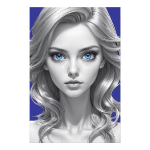 Impressão de Foto de Retrato Branco e Preto Elegan