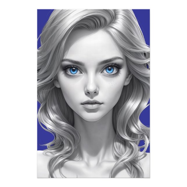 Impressão de Foto de Retrato Branco e Preto Elegan (Frente)