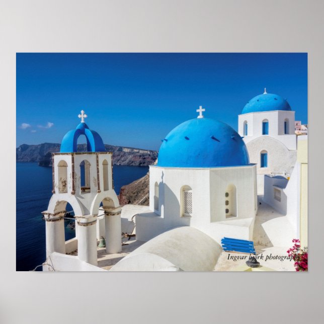 Impressão de foto de Santorini, Grécia (Frente)