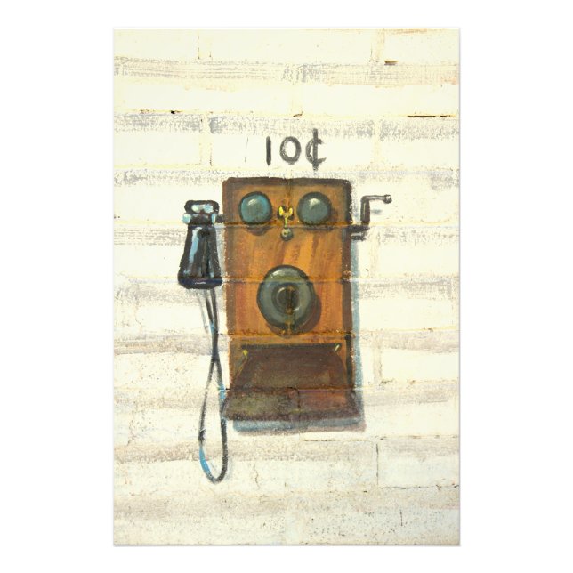impressão de foto de telefone de parede antigo (Frente)