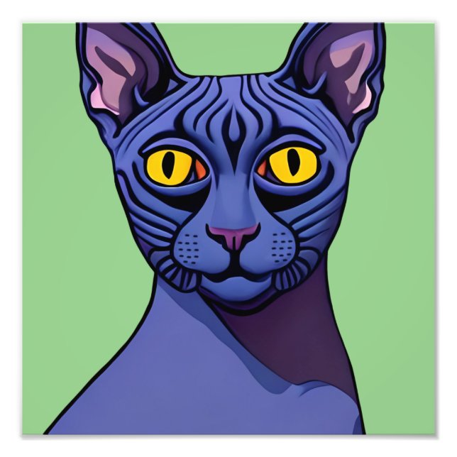 Impressão de Foto do Cat Sphynx (Frente)