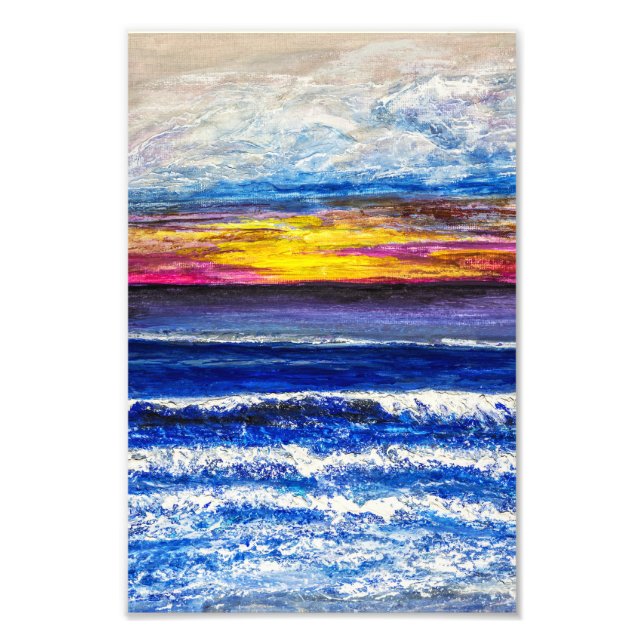Impressão de Foto - Nascer do Sol à Beira-Mar (Frente)