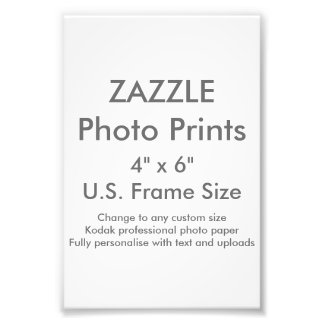 Impressão de Foto Personalizada 4" x 6" da Zazzle 