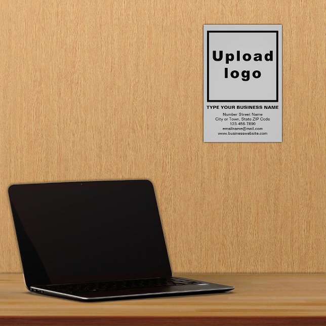 Impressão de Fotografia de fundo da Cinza da de in (Advertise your business. Build brand name awareness. Your business brand on gray photo paper.)