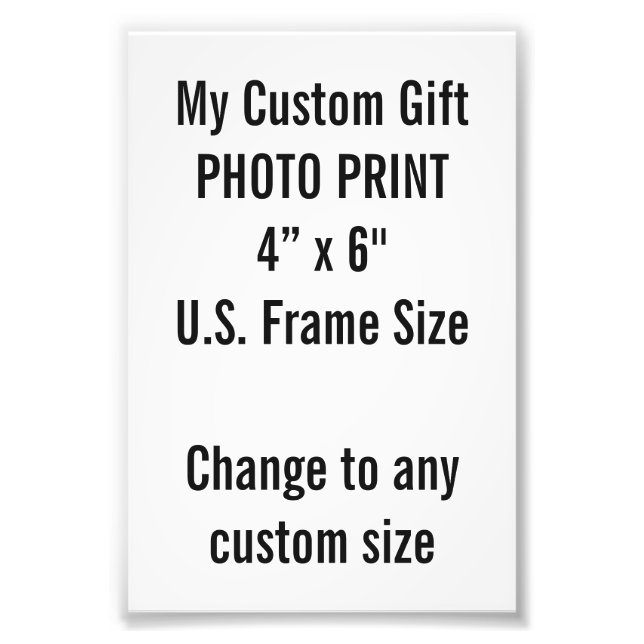 Impressão de Fotografia personalizada de 4" x 6" ( (Frente)