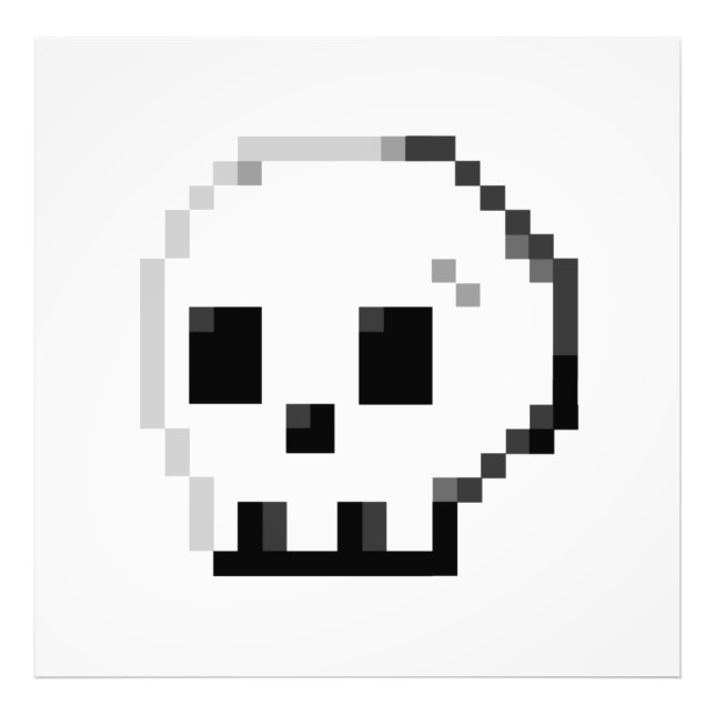 Impressão de Fotografias de 8 bits com pixel Skull (Frente)