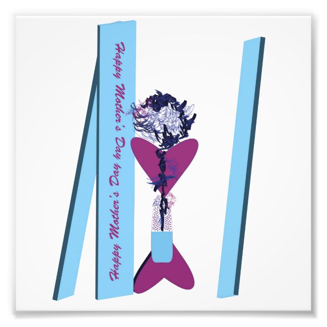 Impressão de fotos de Dia de as mães feliz (Frente)