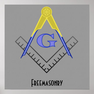 Impressão de Freemasonry Square e Compass