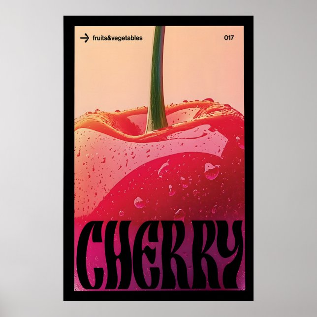 Impressão de Fruta Vibrante - Poster Ousado de Cer (Frente)