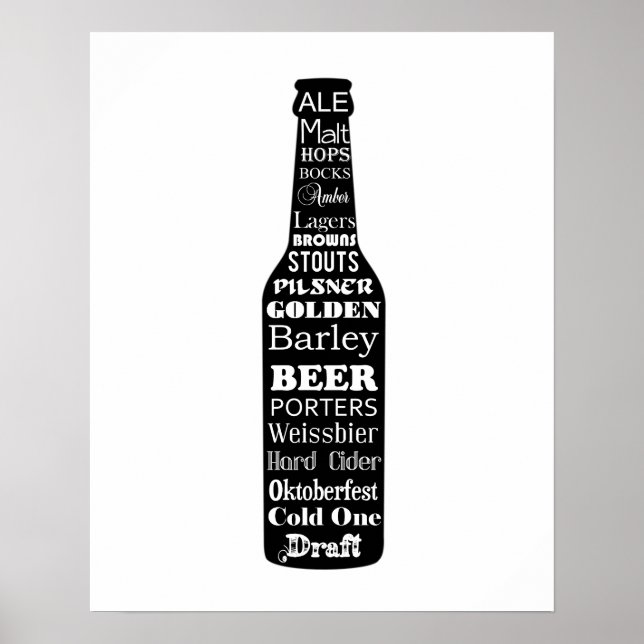 Impressão de garrafa de cerveja ou poster de cerve (Frente)