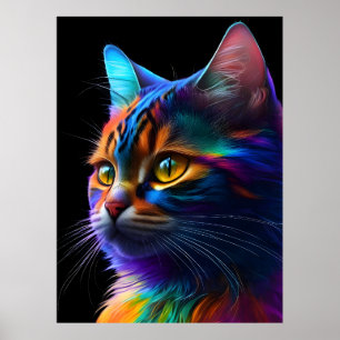 Impressão de Gato Colorido, Foto De Gato, Gato Ado
