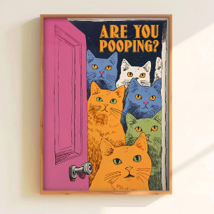 Impressão de Gato de Banheiro para Arte de Parede