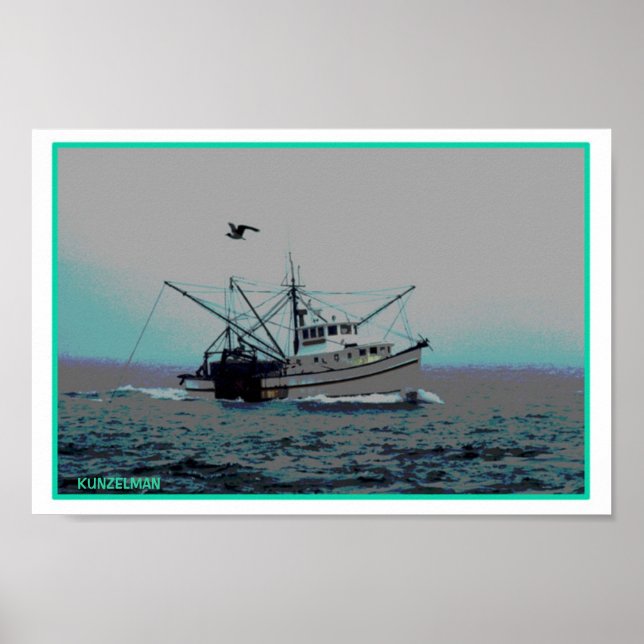 IMPRESSÃO DE GICLEE DE BOAT SHRIMP (Frente)
