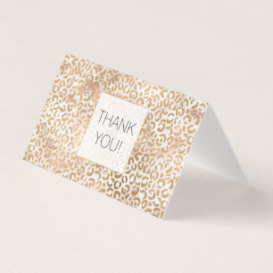 Impressão de Glam Leopard Dourada rosa Obrigado