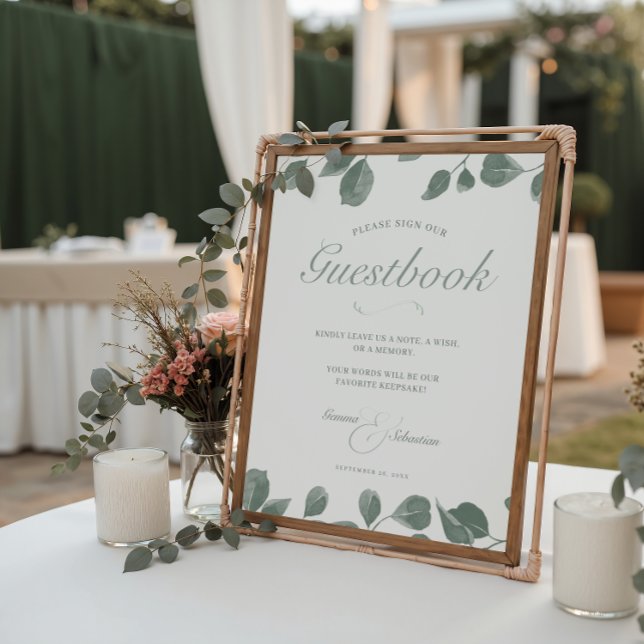 Impressão de Guestbook Elegante para Casamento out (Criador carregado)