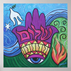 Impressão de Hamsa da paz