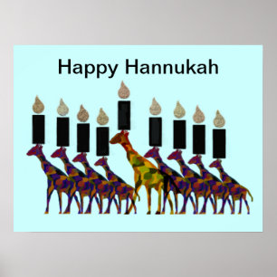 Impressão de Hannukah dos girafas