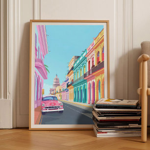Impressão de Havana Ilustração de Cuba Viagem Cuba