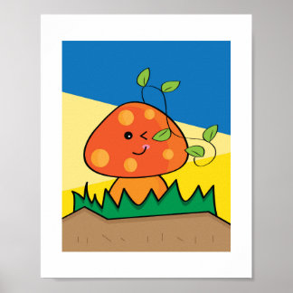 Impressão de Ilustração Design nº 3 do Cogumelo