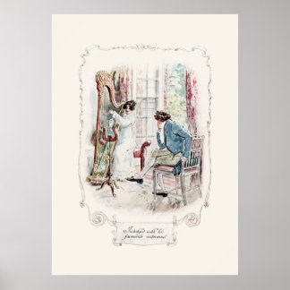 Impressão de Ilustração do Parque Jane Austen Mans
