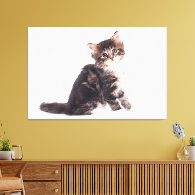 Impressão de Imagem de Tela de Kitten Fundo Branco (Insitu(Sala de estar))