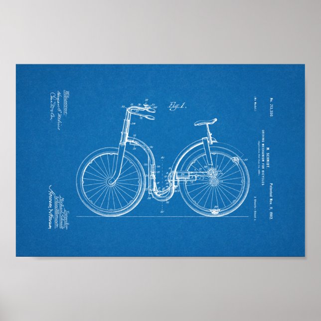 impressão de Impressão Blueprint com Patente de Bi (Frente)