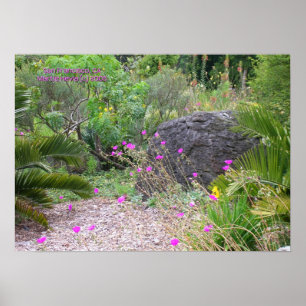 Impressão de Jardim de Poppies Rosa - Selecione o 