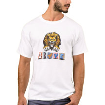 Impressão de leão corajoso de camisa