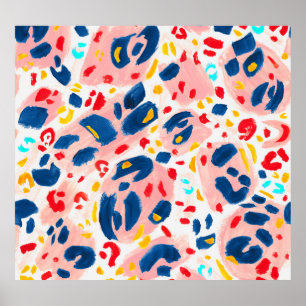 Impressão de leopardo: aquarela pintada à mão.