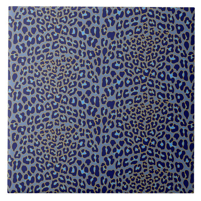 Impressão de leopardo azul (Frente)