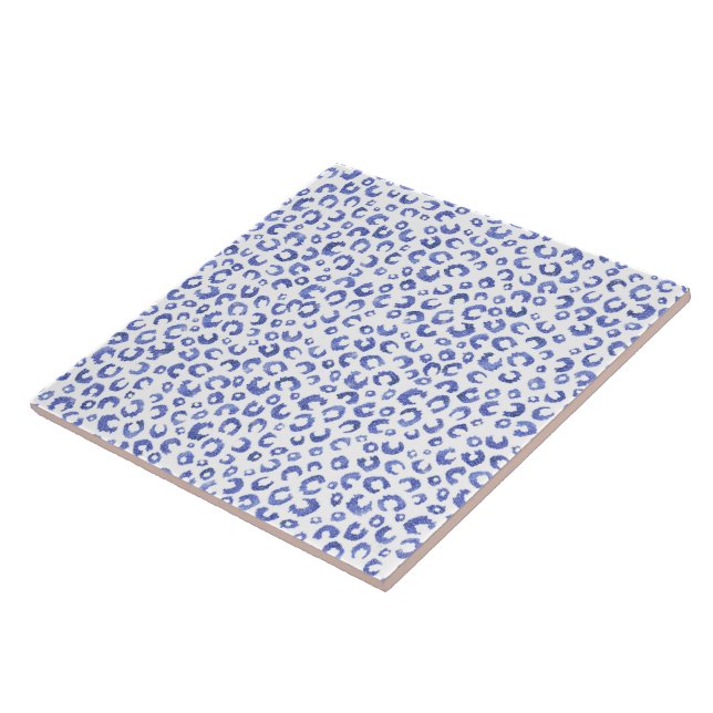 Impressão de Leopardo Azul Branco (Lateral)