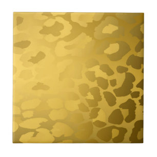 Impressão de Leopardo em Dourado