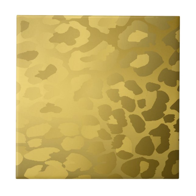 Impressão de Leopardo em Dourado (Frente)
